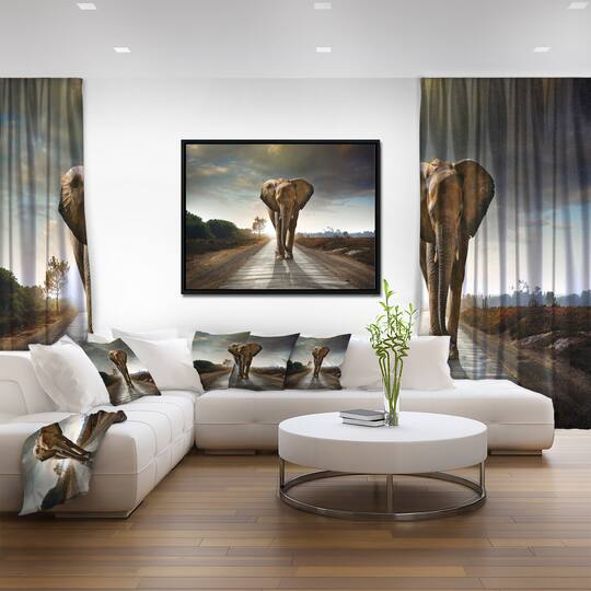 Designart - Single Walking Elephant